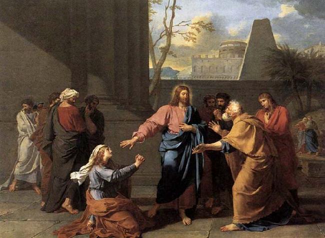 Jean-Germain  Drouais The Woman of Canaan at the Feet of Christ oil painting picture